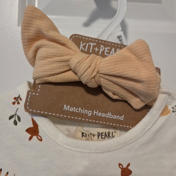 Kit + Pearl Girls Outfit with Headband 6/9 New With Tags - Picture 2 of 8